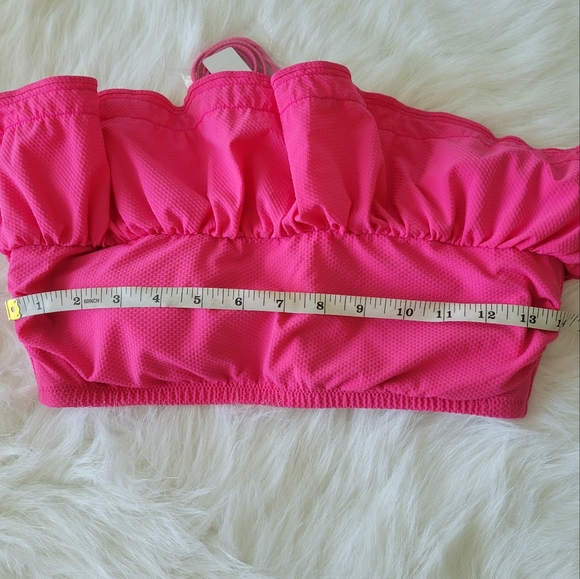 J. Crew Fiesta Ruffle High Waist 2 Piece Bikini Set S NWT Barbie Pink & White - Picture 5 of 14